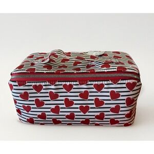 Stella & Max Zip‎ Around Travel Case Hearts Stripes New